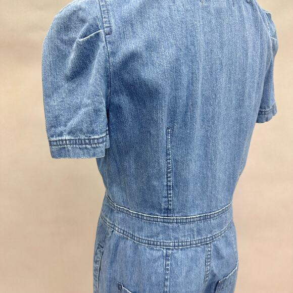 J. Crew Point Sure Patch-pocket utility jumpsuit in indigo denim Size 4 Wide Leg - Picture 13 of 16